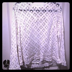 White lace over lay, long sleeve